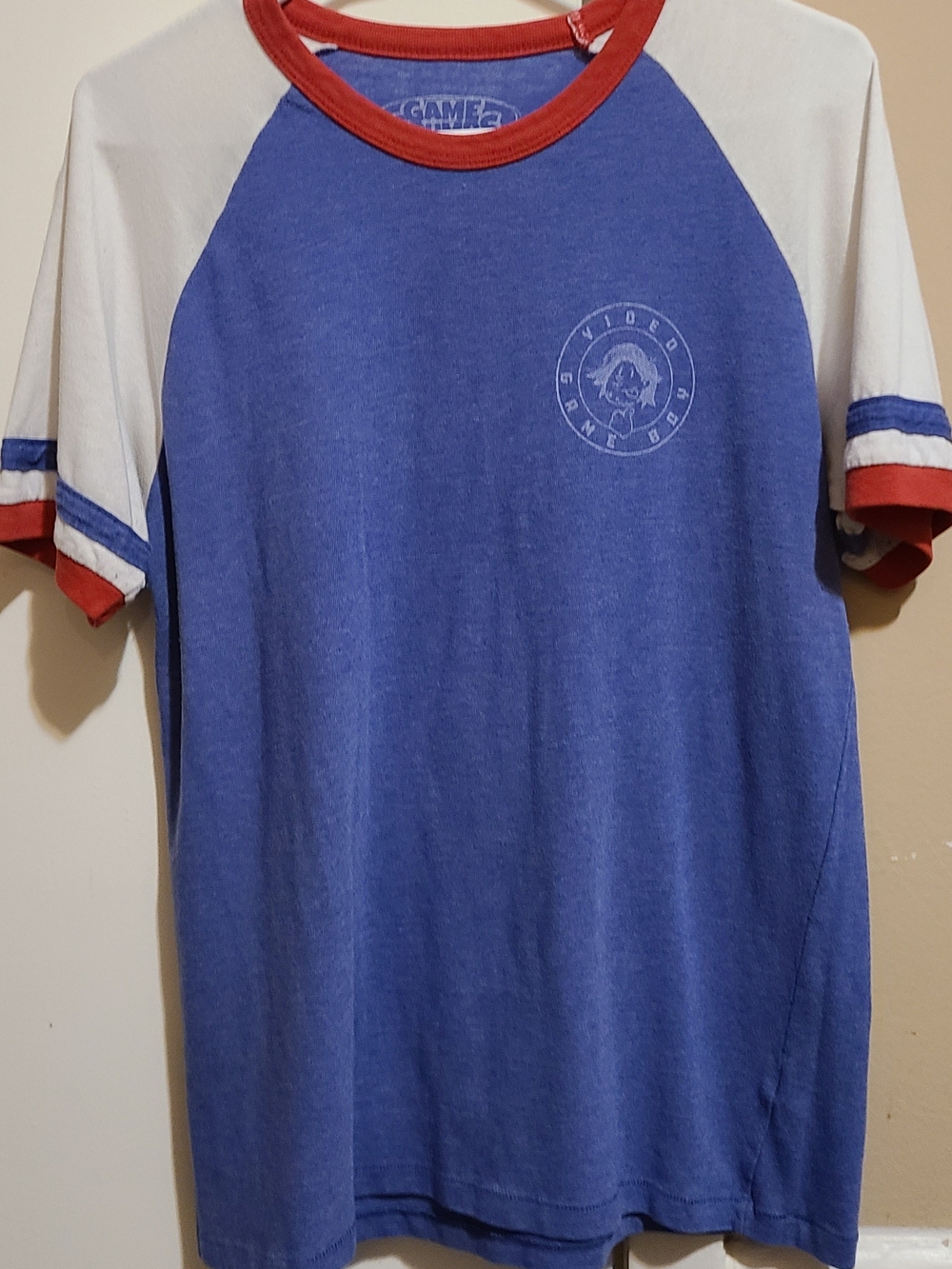 Game Grumps "The One Who Wins!" Blue and White Raglan Sleeve Men's T‑Shirt